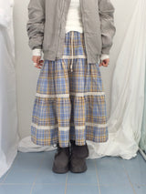 Hazel latte checkered skirt
