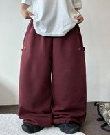 ビビッドキーリングスナップバルーンロングパンツ❤💚🩶🖤5カラー