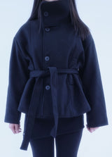 Yuni high neck wool short coat