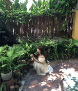 [ festival ] overve long chiffon bloom asymmetrical sk