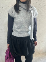 ニップドヘアリーマフラー半袖ニット