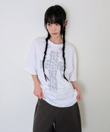 フラワークロスTシャツ - ホワイト