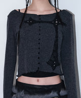 rough gothic cross patch cd - charcoal