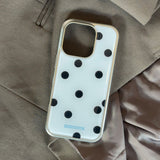 Dot text silver case (white)