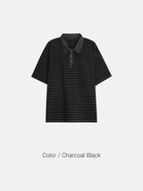 ロムピグメントダイストライプポロT – 4 Colors