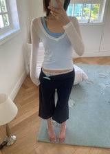 FOLDING CROP CAPRI PANTS (2color)