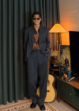 Linen loose-fit jacket 4COLOR