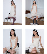 rirri 25SS New Arrival Polka Dot Slim-Fit Resort-Style Flounce Hem Dress