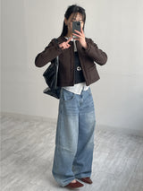 [Unisex] フォース10ピンタックワイドデニムパンツ