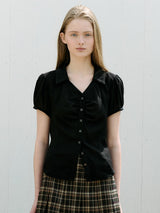 SLIM COLLAR BLOUSE BLACK