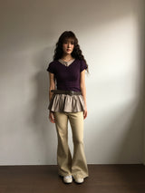 アンティーク フリル スリーブレス トップ (4color)