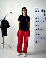 [UPDRAFT]PATCH POCKET COTTON SWEAT PANTS RED for women