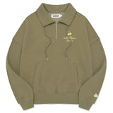 CHERRY ARCH LOGO HALF ZIP UP [LIGHT KHAKI]