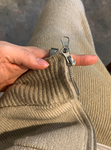 [Set-up]Risquare Two-Way Oversized Fit Hooded Zip-Up Knitwear 