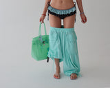 Button Big Pocket Bermuda Harem Capri Pants