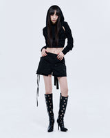 WRINKLE BOLERO, BLACK