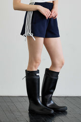 RIBBON JERSEY TRACK MICRO SHORTS / NAVY