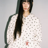 Twister Star Pocket Hoodie Zip-up - Cream