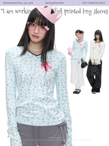 BETWEENAND　ミュージックボックス メロディー Vネック プリントTシャツ