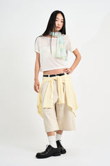 Tencel boatneck crop t-shirt