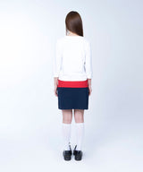フォールデッド カラーブロック スカート (navy)