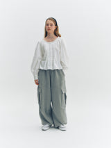 Cargo Button Pants (Grey)