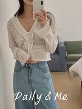 frill see-through cardigan(4color)