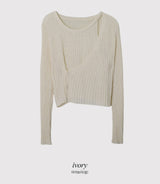 #Wrap Button Layered Knit (3color)