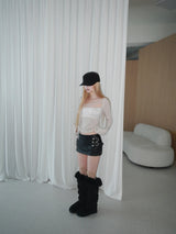 lily mesh shirring bolero top(2 color) 