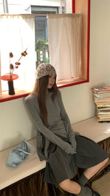 Side strap soft long-sleeve t-shirt