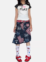 Escape Park Loveplayshop 'Gem Merchant' niche design style Y2K print mid-calf socks stockings
