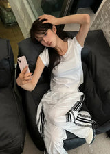 Nylon Lace-Up Track Pants [2 Colors]