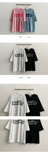 Shubin lettering short-sleeved shirt (4 colors)