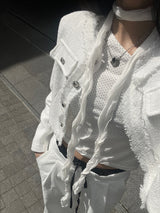 オビカラーブロックストラップピンタックワイドスラックスパンツ (3 Colors)