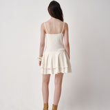 Punching Tiered Dress (Cream)
