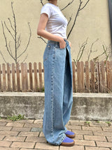 ラップウエストワイドフィットデニムパンツ code 18104