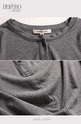 ミニルーズストライプロングスリーブTシャツ