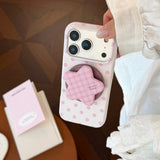 Pink Polka Dot Star Magnetic Stand Case