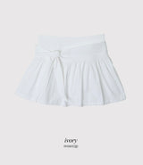 Ribbon Strap Lace Flare Mini Skirt (2color)