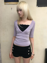 GLOW NAPOLEON STUD MINI SKIRT