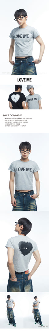 LOVE ME ハーフTシャツ GREY