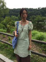 Siya Floral Puff Dress (2color)