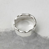 SVR-624 Silver 92.5 Wide Round Wave Flat Silver Ring