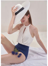 Celie swimsuit White&Blue