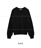 [Wool 20%] Dobby Line Alpaca Round Knit