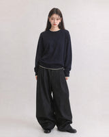 (UNISEX) Pintuck Stripe Wide Slacks