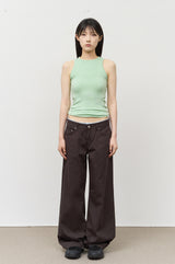 (W) Bean Ribbed Sleeveless