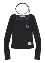 リアレレイヤードストラップホルターネックロングスリーブT(3COLOR)