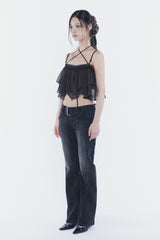 ベラベルトブーツカットデニム black