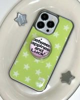[made] soda jelly star lightgreen phone case (epoxy silver bumper)